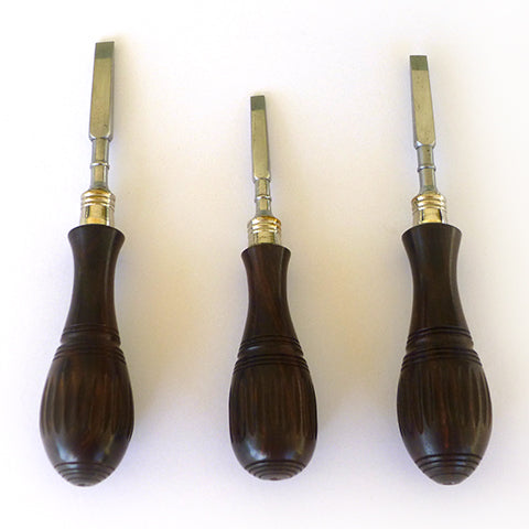 Set of Three Fancy Rosewood Turnscrews