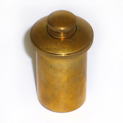 Round Brass Oil Can for Antique pistol or Rifle Case .